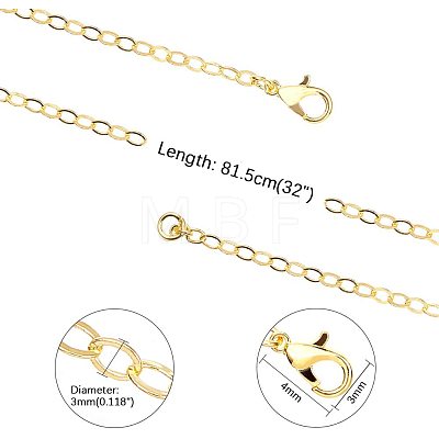 Brass Cable Chain Necklace Making MAK-PH0004-14-1