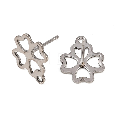 Non-Tarnish 201 Stainless Steel Stud Earring Findings EJEW-A071-14A-P-01-1