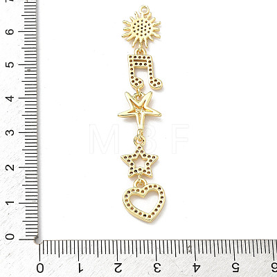 Brass Micro Pave Clear Cubic Zirconia Big Pendants KK-B176-02G-07-1