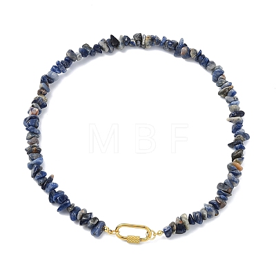 Natural & Synthetic Mixed Gemstone Chip Beaded Necklaces NJEW-JN06275-1