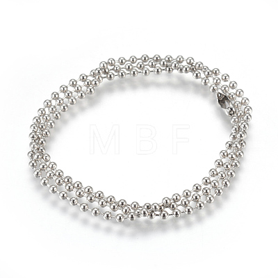 Stainless Steel Ball Chain Necklace Making MAK-L019-01C-P-1