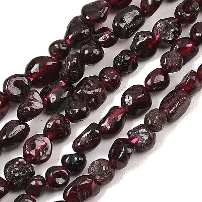 Natural Garnet Nuggets Beads Strands G-J335-32-1