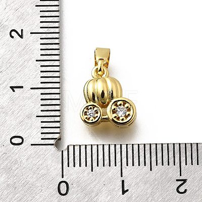 Brass Micro Pave Cubic Zirconia Charms KK-P295-23G-1