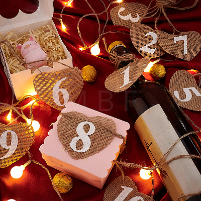 Burlap Table Numbers Cards AJEW-WH0248-115-1