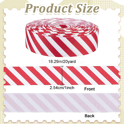 20Yards Polyester Stripe Pattern Ribbon OCOR-PH0036-33A-1