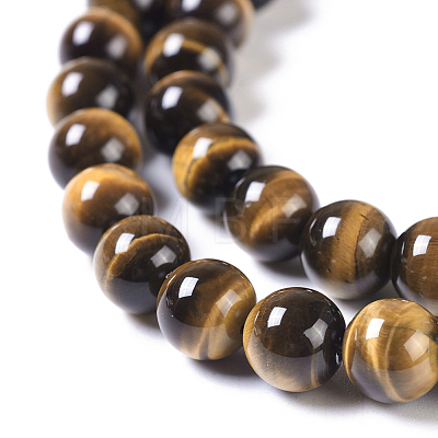 Natural Tiger Eye Round Bead Strands G-L411-07-8mm-1