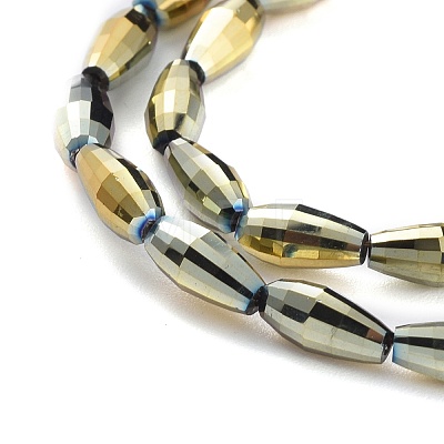 Electroplated Glass Beads Strands EGLA-H100-FP02-1
