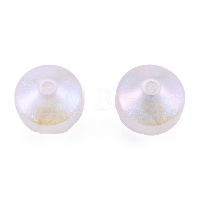 Rainbow Iridescent Plating Acrylic Beads OACR-N010-056-1