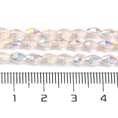 Transparent Electroplate Glass Beads Strands GLAA-K064-04A-AB02-1