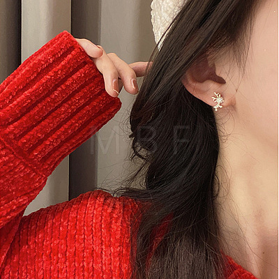 Alloy Crystal Rhinestone Deer Stud Earrings FS-WG0671C-01-1