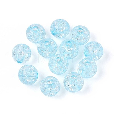 Transparent Crackle Acrylic Beads CACR-R008-8mm-07-1