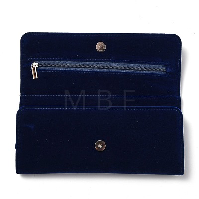 PVC Suede Fabric Travel Jewelry Organizer Roll Foldable Jewelry Case AJEW-I046-01-1