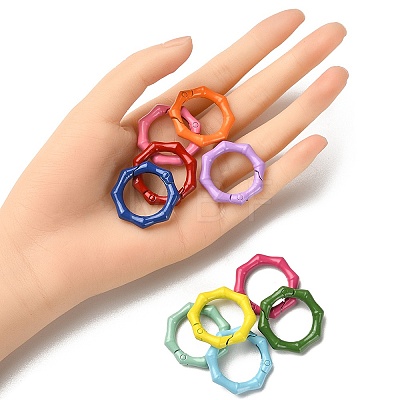 10Pcs Spray Painted Alloy Spring Gate Rings FIND-YW0001-61-1