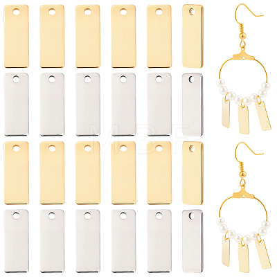 120Pcs 2 Colors 201 Stainless Steel Charms STAS-BBC0010-52-1