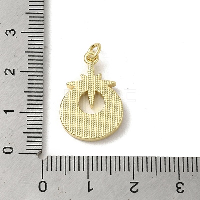 Brass Pave Shell Pendants KK-I708-07A-G-1