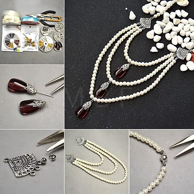 Brass Crimp Beads Covers KK-PH0004-19S-NF-1