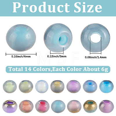 84G 14 Colors Glass Seed Beads GLAA-SC0003-35-1