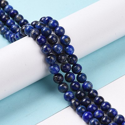 Natural Lapis Lazuli Bead Strands G-G953-03-6mm-1
