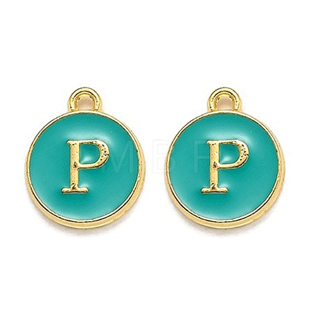Golden Plated Alloy Enamel Charms X-ENAM-Q437-15P-1