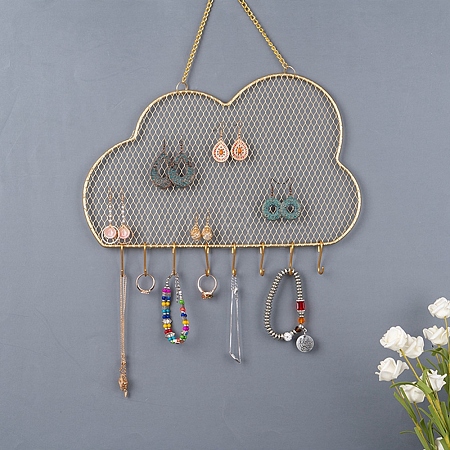 Iron Grid Shape Wall Mount Earring Display ODIS-P010-01G-1
