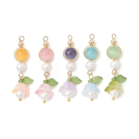 5Pcs Handmade Lampwork Pendants PALLOY-TA00397-1