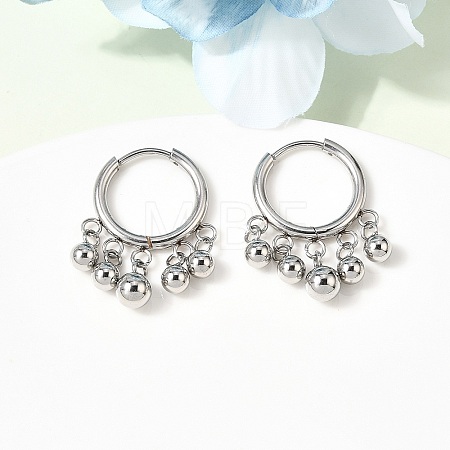 Round 304 Stainless Steel Chandelier Earrings EJEW-L309-02B-P-1