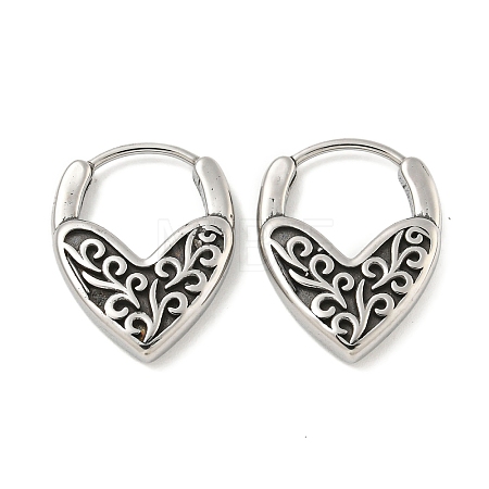 316 Surgical Stainless Steel Hoop Earrings EJEW-D096-07D-AS-1