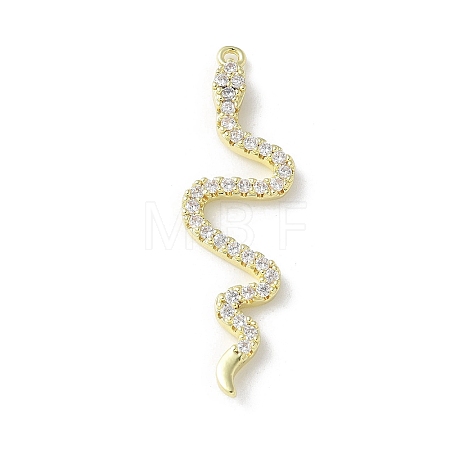 Brass Micro Pave Clear Cubic Zirconia Pendants KK-S505-03G-03-1