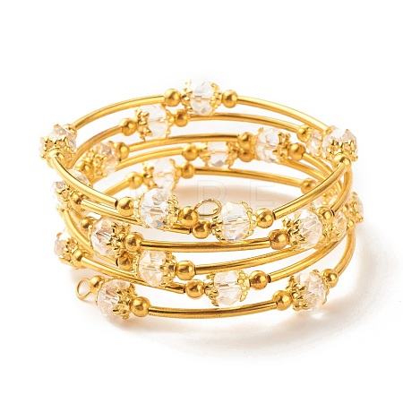 Bling Glass Beaded Wrap Bracelet BJEW-JB07746-04-1