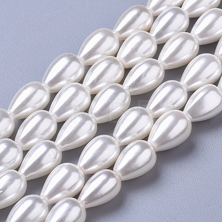 Polished Shell Pearl Beads Strands X-BSHE-L042-A02-1