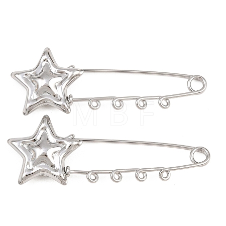 Starfish 304 Stainless Steel Safety Pins Brooch Findings SA-CBA098D-16E-P04-1