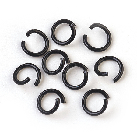 Spray Painted Iron Open Jump Rings IFIN-F149-F12-1