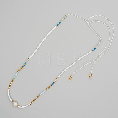 Miyuki & Natural Freshwater Pearl Braided Necklace for Women PI7820-5-1