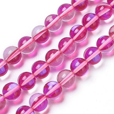 Synthetic Moonstone Beads Strands G-F143-6mm-11-1