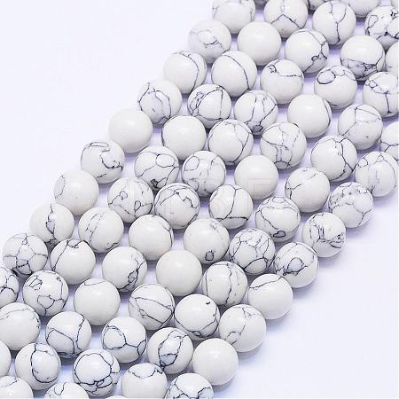 Synthetic Howlite Bead Strands G-F425-37-8mm-1