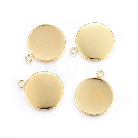 Rack Plating 304 Stainless Steel Pendant Cabochon Settings STAS-F191-14G-F-1