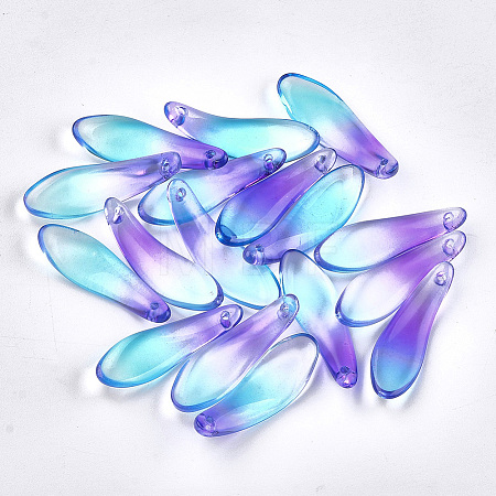 Spray Painted Glass Pendants X-GGLA-S043-01B-1