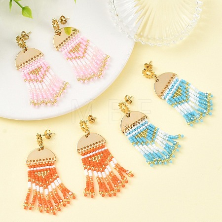 3 Pairs 3 Colors Brass Chandelier Earrings for Women EJEW-MZ00757-1