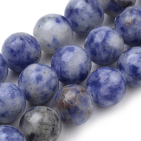Natural Brazil Blue Spot Jasper Beads Strands G-S259-36-12mm-1