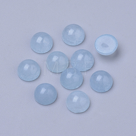 Natural White Jade Cabochons G-R416-6mm-54-1
