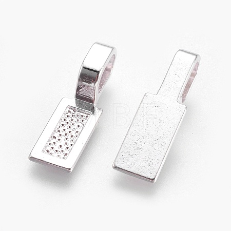 Tibetan Style Alloy Glue-on Flat Pad Bails TIBE-4710-S-RS-1