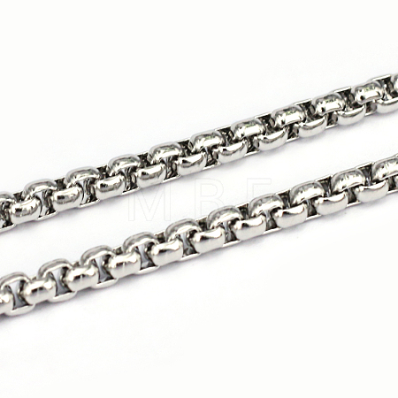 Tarnish Resistant 304 Stainless Steel Box Chains CHS-L001-29-3.5mm-1