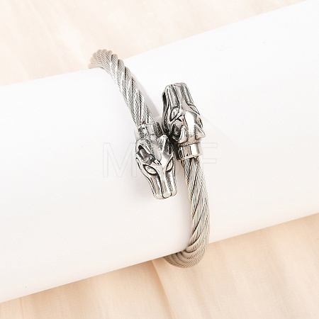 304 Stainless Steel Bangles for Men Women BJEW-H631-05B-AS-1