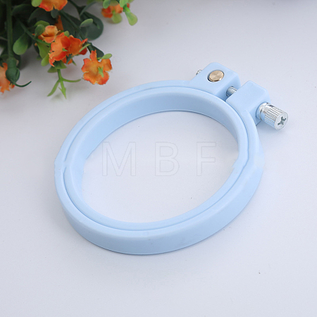 Adjustable ABS Plastic Flat Round Embroidery Hoops TOOL-PW0003-017D-1