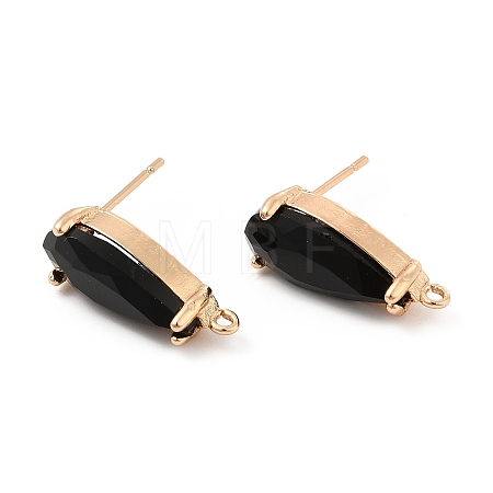 K9 Glass Stud Earring Teardrop Findings KK-E071-25KCG-01-1