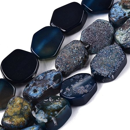 Dyed Natural Agate Beads Strands G-Q606-23E-02-1