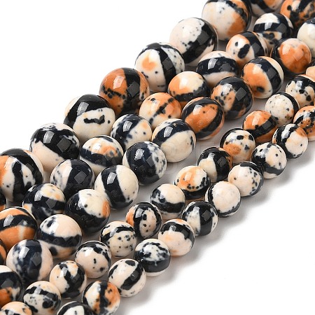 Synthetic Ocean White Jade Bead Strands G-J350-8mm-03-1