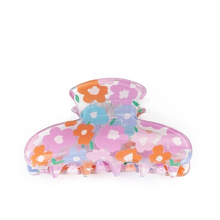 Flower PVC Claw Hair Clips PW-WG88AB0-02-1