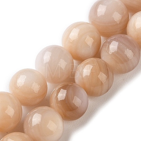 Natural Pink Shell Beads Strands SHEL-D002-A01-6mm-1