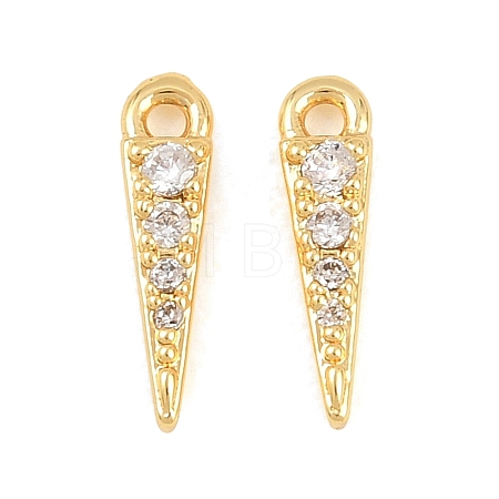 Brass Micro Pave Cubic Zirconia Charms KK-F927-22G-1